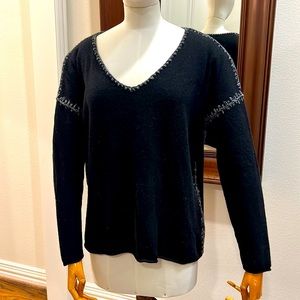 Subtle Luxury Black Cashmere Sweater